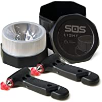SOS LIGHT PK1921 Pack- portátil- Coche: rompeventanas y Cortador de cinturón- Seguridad Total- Luz 2 Martillo de…